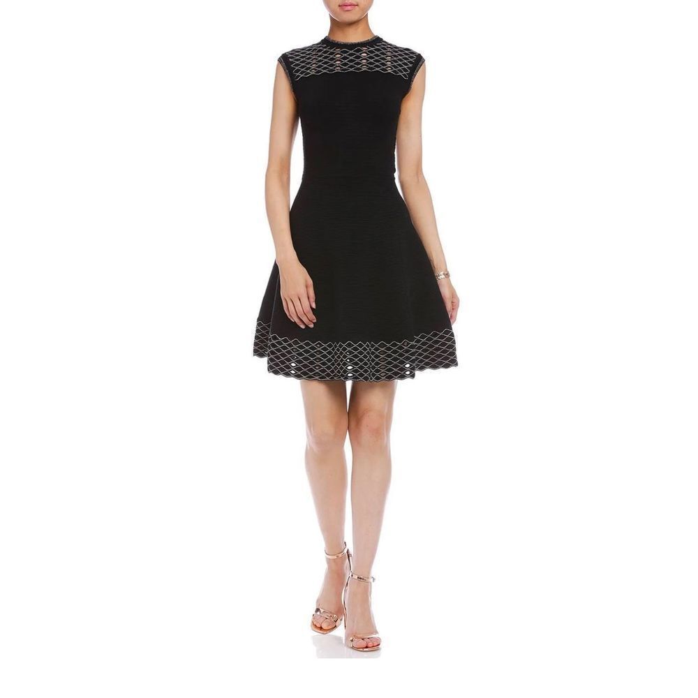 Ted Baker black and gold dress - size 2 (us 6)